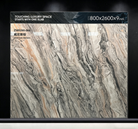 Carrelage mural de luxe aspect marbre brun Venise, corps blanc, 800x2600mm, haute brillance, veinage continu, pour villas, hôtels et salles de bain
