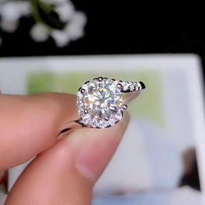 Anillo de Plata de Ley 925 con Diamante Moissanita de 1ct 2ct 3ct para Mujer, Joyería, Anillo de Compromiso con Moissanita - Product Image 3