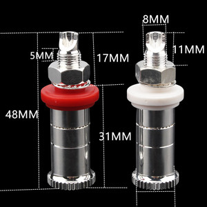 OEM gümüş plaka bağlama sonrası terminali hoparlör kablosu konektörü kadın Jack priz adaptörü HIFI aksesuarları - Product Image 3