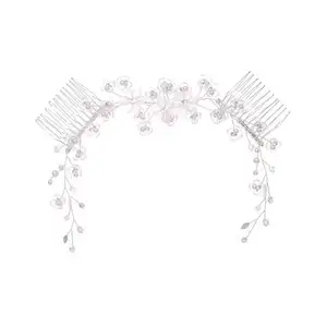 Phụ nữ hoa cưới Tóc Lược Bán buôn cưới handmade Bridal tóc Comb Bead Bridal tóc Comb