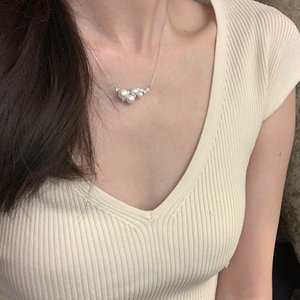 Collier exquis en argent pur S925 incrusté de jade vert, pendentif en forme de petite calebasse, chaîne de clavicule, nouveau style chinois, parfait - Product Image 2