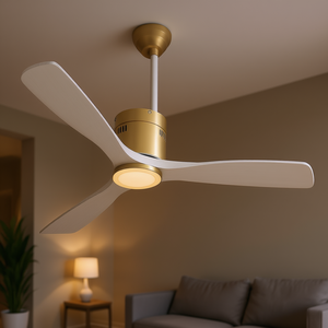 Ventilador de Techo de 52 Pulgadas, 3 Aspas, Motor de Corriente Continua, Reversible, Control Remoto, Silencioso, de Madera, para el Hogar - Product Image 2