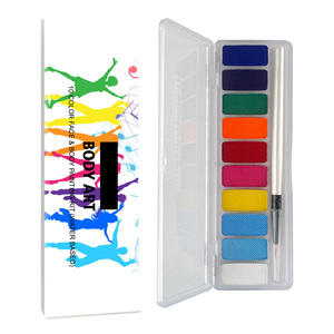 Ensemble de peinture pour le visage et le corps pour Halloween, 10 couleurs, non toxique, pour adultes et enfants, avec pinceau - Product Image 2