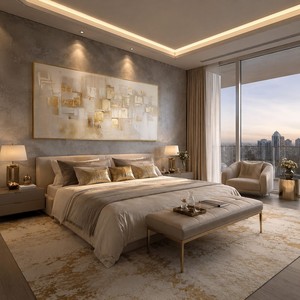 Decorazione di Lusso per la Casa, Opera d'Arte su Tela Fatta a Mano, Grande Quadro Astratto con Foglia d'Oro, Dipinti Moderni per Hotel - Product Image 3
