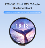 Papan Pengembangan Layar Sentuh AMOLED Bulat ESP32-S3 1,32 inci, 466*466 Piksel, Antarmuka QSPI, Mendukung Wi-Fi dan Bluetooth 5