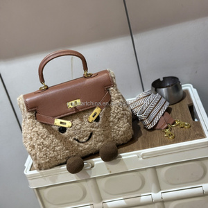 Jellycats New Autumn Winter Leather Plush Cartoon <strong>Bag</strong> for Ladies Handbag with Shoulder Strap Smiling Face Backpack - Product Image 2