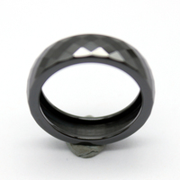 Bague Intelligente NFC Personnalisable Plaqué Or Rose, Céramique 6mm de Largeur, Design Zircon Taillé, Étanche, Bijou de Fiançailles et de Mariage, Cadeau