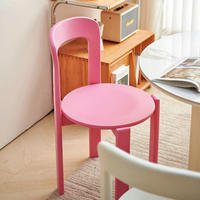 Chaise Rey en contreplaqué gris et bois de hêtre, chaise de salle à manger empilable rouge pour café, tabouret de bar Rey, chaise de salle à manger