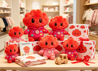 Peluche personnalisée nuage rouge mignon, figurine douce OEM/ODM pour souvenir ou cadeau