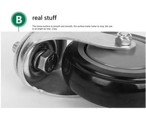 Roues de roulette PU noires de 4/5 pouces pour roue de chariot de supermarché roue épaisse - Product Image 6