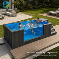 Piscine hors sol en fibre de verre de 20 pieds ou 40 pieds avec fenêtre en acrylique, piscine préfabriquée pour la maison, la villa ou le complexe hôtelier