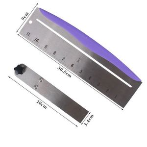 Alat Dekorasi Kue Kualitas Tinggi Ekstra Besar Stainless Steel Kue Pengikis Halus Sisir Pisau Kue Icing Halus - Product Image 4