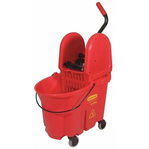 Secchio per Mop Commerciale Rubbermaid 33 L Wavebrake Rosso con Ruote per Pulizie - Product Image 1