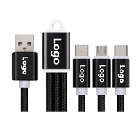 Câble de charge rapide USB court 3-en-1 de 15 cm en gros, porte-clés, logo personnalisé, chargeur USB multiple en cuivre pur pour ordinateur