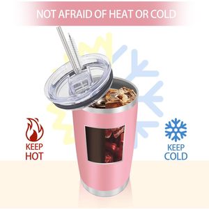 <b>Stainless</b> <b>Steel</b> <b>Tumbler</b> 20oz Vacuum Insulated With Lid Straw Reusable Portable Travel Cup For Outdoor Office Home Use - Product Image 3