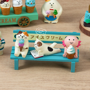 Decorazione per <span class=keywords><strong>Foto</strong></span> di <span class=keywords><strong>Gelateria</strong></span> Estiva, Gatto Cartoon Dipinto a Mano in Resina, Oggetto Artigianale - Product Image 3