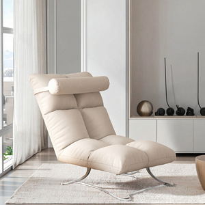 Modern Ball <b>Chair</b>-PU Leather Ergonomic Design with Waterproof Metal <b>Legs</b> <b>Cross</b> Back for Living Room & -Bedroom Use - Product Image 3