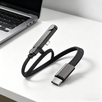 Cable de Carga Rápida USB-C a USB-C con Diseño de Soporte Plegable, Nuevo Cable de Datos Transfronterizo