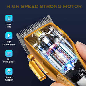 <span class=keywords><strong>Tondeuse</strong></span> à <span class=keywords><strong>Cheveux</strong></span> Électrique en Acier Inoxydable pour <span class=keywords><strong>Homme</strong></span>, Kit de Toilettage, Sans Fil, Or, Usb - Product Image 6