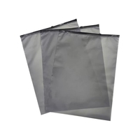 Sac de rangement pour vêtements en LDPE givré noir, taille personnalisée, avec bord scellé, étanche, à fermeture éclair, réutilisable, semi-transparent, pour chaussures et vêtements