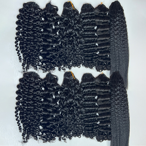 Estensioni di <span class=keywords><strong>Capelli</strong></span> Umani 12A Senza Nodi Pre-Separate, Onda Profonda, 100% <span class=keywords><strong>Capelli</strong></span> <span class=keywords><strong>Veri</strong></span> Grezzi per Trecce, Onda d'Acqua, Linea Feather - Product Image 4