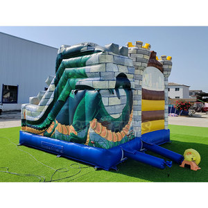 Château gonflable de qualité commerciale, dinosaure, <span class=keywords><strong>dragon</strong></span>, château gonflable extérieur, combo avec toboggan pour enfants - Product Image 5