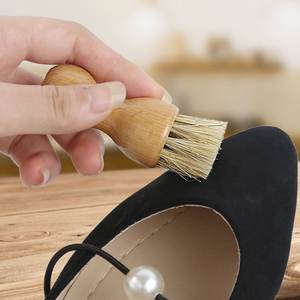 TDF Manche en bois Brosses à chaussures en poils de porc Brosse à cirer brillante pour polissage des <span class=keywords><strong>bottes</strong></span> - Product Image 2