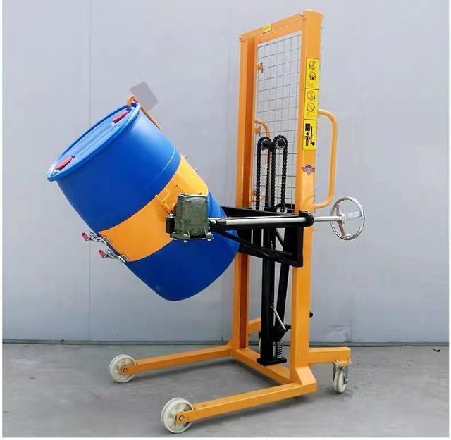 Industrial Equipment Oil Drum Truck with 220V Motor Specially Designed for Lifting Transporting Rotating Tilting 1 Year Warranty