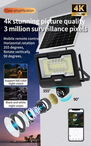 Exterior 8mp Wifi/4G Solar Street Light Cámara Led Sistema de seguridad para el hogar Detección de movimiento Ptz Cámara de red V380 - Product Image 2