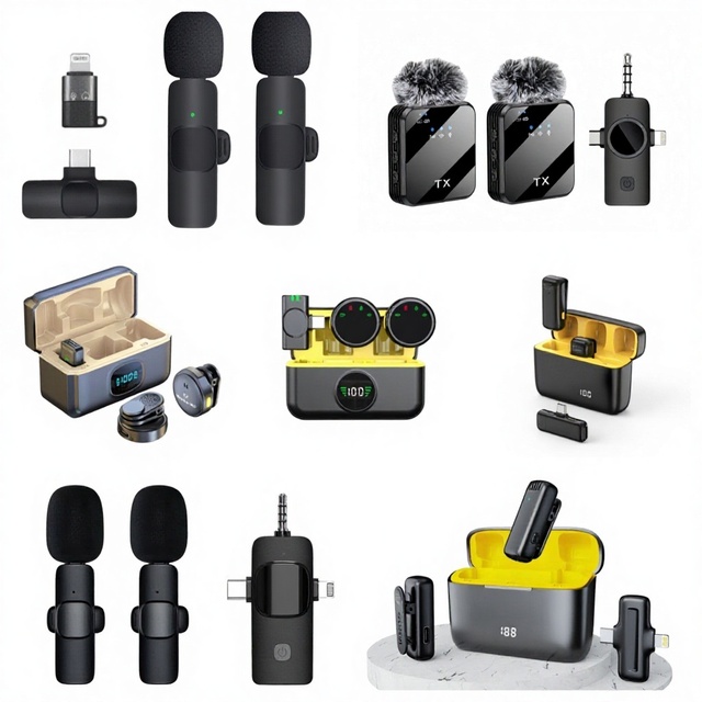 K9 Wireless Lavalier Microphone with 2.4G for Noise Reduction for Live Streaming & Recording Android Type-C Compatible