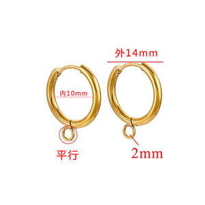 Stainless Steel Huggie Earrings <strong>Hooks</strong> with <strong>Loop</strong> Ear Post Jump Ring for DIY Jewelry Making - Product Image 2