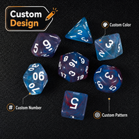 Coffret de dés pour joueurs, en acrylique solide haute transparence, 7 tailles, dés polyédriques pour DND, jeux de rôle de table, jeux de société