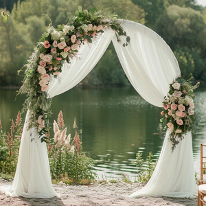 Tende Decorative di Alta Qualità da 63 Pollici in <span class=keywords><strong>Bianco</strong></span> <span class=keywords><strong>e</strong></span> Nero per Chiesa, Matrimoni, Eventi <span class=keywords><strong>e</strong></span> Feste, con Fiocco <span class=keywords><strong>Rosa</strong></span> - Product Image 6