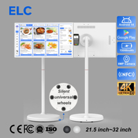 Pantalla Inteligente Portátil de 32 Pulgadas 4K con Android 14 y Batería para Publicidad Móvil, Menús de Restaurantes y Gestión de Filas de Pago