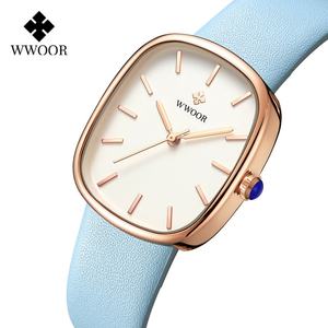 For WWOOR 8881 Elegant Retro <b>Women's</b> Quartz <b>Watch</b> Small Square Exquisite Glass Dial Window Waterproof Leather Band Business Styl - Product Image 3