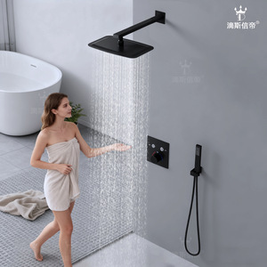 Multifunctional Wall-Mounted Rain <b>Shower</b> Head Set Stainless Steel Square Concealed <b>Shower</b> with <b>Mirror</b>-Like Design <b>for</b> Home Use - Product Image 2