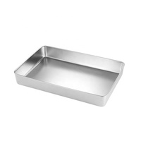 Moule à tiramisu en acier inoxydable 33x28 cm, moule rectangulaire pour brownie, boîte à mousse tiramisu, récipient à tiramisu avec couvercle transparent