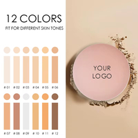 Poudre Compacte Imperméable Personnalisée OEM en Gros, Fond de Teint Maquillage Longue Durée, Couvrance Totale, Fini Mat, Poudre Pressée Personnalisée