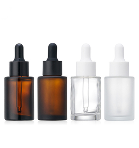 <b>30ml</b> 1oz Cosmetic Skin Care Essential Oil Serum Facial Cleanser Dropper Glass <b>Bottle</b> Screen Printed Luxury Eco-friendly Flat - Product Image 6