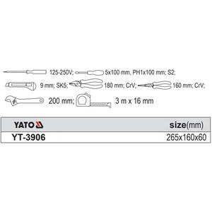 Yato Hand <b>Tool</b> Kit 37x23x7.5cm Chrome Vanadium Steel Home Repair Set YT-3904 - Product Image 4