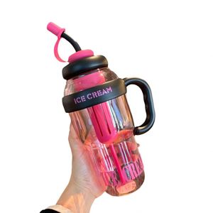 1300ML Large Capacity Eco-Friendly Reusable Plastic Bottle Cute Portable Children's Leakproof Straw Direct Drinking Sports <b>Cup</b> - Product Image 2