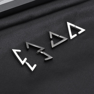 2026 Hot Selling Popular Simple Niche Design Triangle Ear Clip Unisex's Stainless Steel <b>Earrings</b> Trendy Jewelry Wholesale - Product Image 3