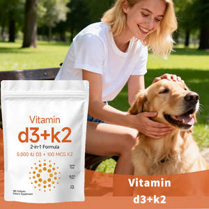 <span class=keywords><strong>D3</strong></span> Vitamini + K2 2'si 1 Arada Yumuşak Kapsüller - 5000 IU <span class=keywords><strong>D3</strong></span> ve 100 mcg K2, GDO'suz, Glutensiz ve Soyasız - 180 Yumuşak Kapsül OEM/ODM - Product Image 2