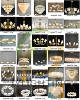 JYLIGHTING Candelabro de Alabastro de Cobre Nórdico, Lámpara Colgante de Techo de Mármol, Escalera, Alta Personalización
