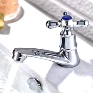 Robinet à eau froide simple à montage sur pont en alliage <span class=keywords><strong>de</strong></span> zinc chromé et plastique ABS, poignée croisée, avec noyau <span class=keywords><strong>de</strong></span> valve en céramique, prix d'usine bon marché - Product Image 2