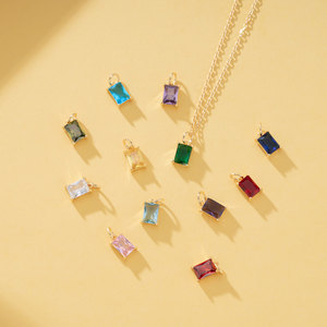 Colgante Rectangular geométrico <span class=keywords><strong>de</strong></span> Plata <span class=keywords><strong>de</strong></span> Ley 6,3 <span class=keywords><strong>de</strong></span> 13x925mm, colgante <span class=keywords><strong>de</strong></span> circón <span class=keywords><strong>DE</strong></span> PIEDRA <span class=keywords><strong>DE</strong></span> NACIMIENTO chapado en oro, colgante <span class=keywords><strong>de</strong></span> encanto Simple - Product Image 1