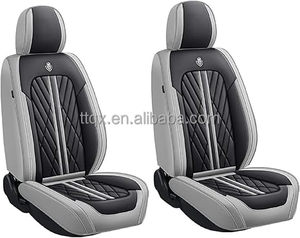 Fundas de Asiento de Coche de Cuero Impermeables en Dos Tonos Negro y Gris, Compatibles con Toyota Hilux, Nissan Rogue, <span class=keywords><strong>Hyundai</strong></span> <span class=keywords><strong>Tucson</strong></span>, Aptas para Limpieza con Paño, Seguras para Bolsas de Aire - Product Image 2