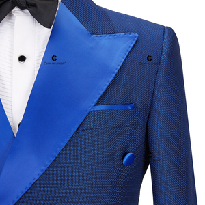 Trajes de Hombre Cenne Des Graoom <span class=keywords><strong>2022</strong></span>, Nuevo Modelo, Doble Botonadura, Solapa a Medida, Azul Rey, 2 Piezas, Blazers y Pantalones, para Novio, Boda, Fiesta - Product Image 2