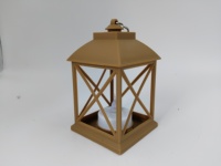 Lanterne LED compacte marron en plastique, sans flamme, à lumière vacillante, mini lanterne mignonne pour la maison, les mariages, le Ramadan, la décoration de Noël