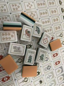 Luxury American Style <b>Mahjong</b> 160 Peach Pink Lotus Hand Painted Acrylic Tiles Foldable Casino Gambling Elegant Gift - Product Image 5